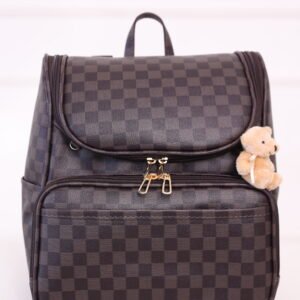 Mochila Maternindade Personalizada Quadriculada Marron