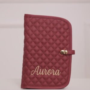 Porta Vacinação Personalizada Cor Marsala