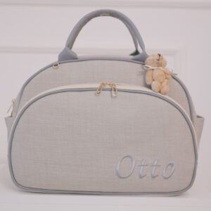 Tote Bag Maternidade Personalizada da Cor Cinza Claro