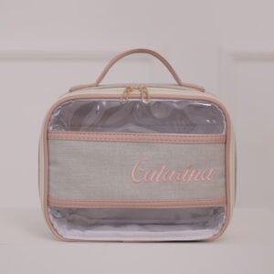 Bag Transparent Maternidade Personalizada Rosa Claro Linha Luxo
