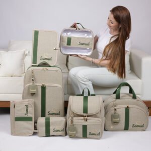 Kit Personalizado Maternidade Linho Taupe
